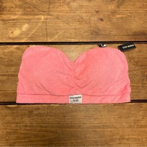 Steve Madden Pink Terry Cloth Bandeau Bralette Large NWT